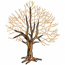 Flowers And Tree Embroidery Design 6